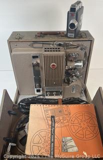 Kodak Kodascope Pageant Sound Projector Vintage 16mm Model and Cline-Kodak Royal Magazine camera Handheld Film Camera