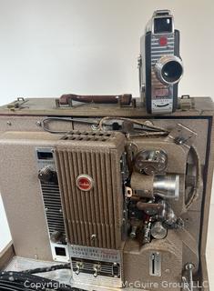 Kodak Kodascope Pageant Sound Projector Vintage 16mm Model and Cline-Kodak Royal Magazine camera Handheld Film Camera