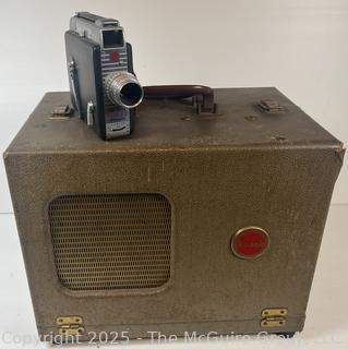 Kodak Kodascope Pageant Sound Projector Vintage 16mm Model and Cline-Kodak Royal Magazine camera Handheld Film Camera