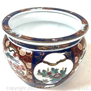 Vintage Gold Imari Hand Painted Vase Plant Pot Japan 