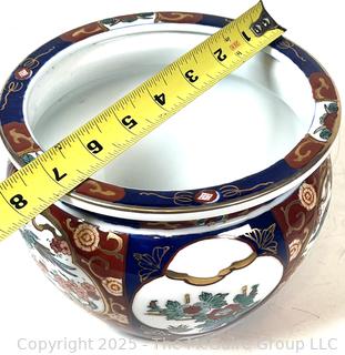 Vintage Gold Imari Hand Painted Vase Plant Pot Japan 