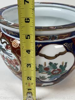 Vintage Gold Imari Hand Painted Vase Plant Pot Japan 