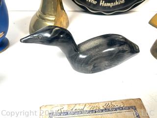 Eclectic Grouping: Brass items; play program; vase; urn; candlestick; etc