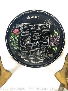 Eclectic Grouping: Brass items; play program; vase; urn; candlestick; etc