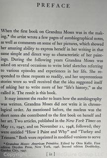 Grandma Moses My Life’s History. Otto Kallir 1952 hardback book