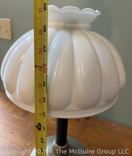 Coleman CQ Quicklite (acetylene) White Table Type 1919 Patent pressed glass shade 