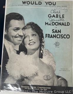 Plastic binder of sheet music from the 1940-50's