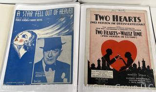 Plastic binder of sheet music from the 1940-50's