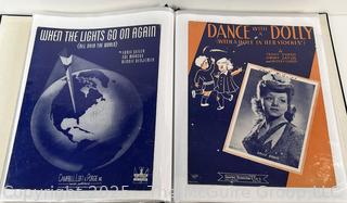 Plastic binder of sheet music from the 1940-50's