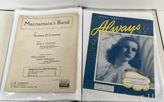 Plastic binder of sheet music from the 1940-50's