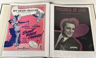 Plastic binder of sheet music from the 1940-50's