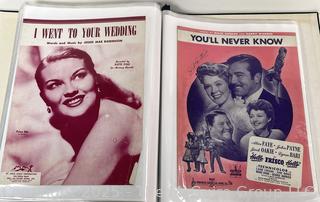 Plastic binder of sheet music from the 1940-50's