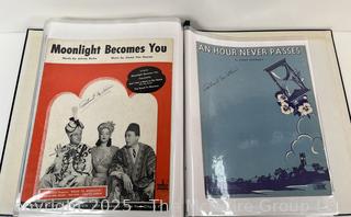 Plastic binder of sheet music from the 1940-50's