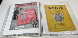 Plastic binder of sheet music from the 1940-50's