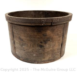 Half Bushell curved wood barrel/basket stamped NYC PD Type W-20