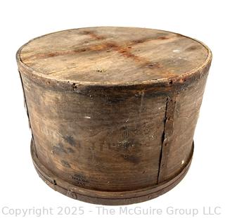 Half Bushell curved wood barrel/basket stamped NYC PD Type W-20