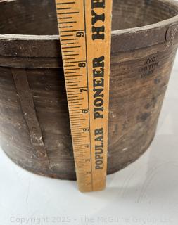 Half Bushell curved wood barrel/basket stamped NYC PD Type W-20