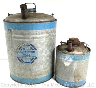 Two (2) Galvanized Kerosene Cans