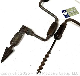 Three (3) Hand Brace Drills: straight and angle w/bits