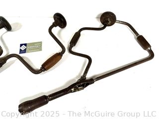 Three (3) Hand Brace Drills: straight and angle w/bits