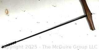 T-Handle Wood Auger - Antique Barn Beam Hand Drill - 41” Long 13” Wide