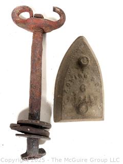 Iron Lot: Firefighter's Axe Head; SAD iron base; hinge; hanger