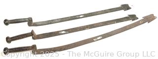 Three (3) long Antique Slate Shingle Rippers, Shingle Remover Slate Puller Roofing tools