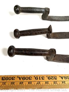 Three (3) long Antique Slate Shingle Rippers, Shingle Remover Slate Puller Roofing tools