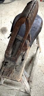 Antique Wooden Leather Harness Makers Vise Station 1860s