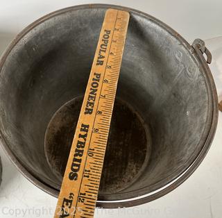 Two (2) galvanized steel buckets