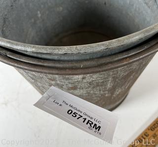 Two (2) galvanized steel buckets