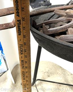 Ferrier: Vintage Cast Iron Blower and Forge with tools and shoes