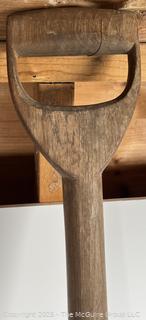Two (2) ~1860s Antique Wood D Handle Shovels for moving grain