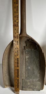 Two (2) ~1860s Antique Wood D Handle Shovels for moving grain