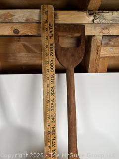 Two (2) ~1860s Antique Wood D Handle Shovels for moving grain
