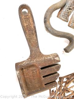 Assorted iron and nails: VINTAGE HERSCH STEEL CHAIN DETACHER TOOL