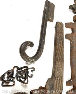Assorted iron and nails: VINTAGE HERSCH STEEL CHAIN DETACHER TOOL