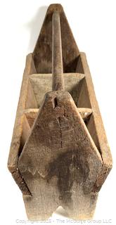 Antique worker's wood tool tray w/raised feet