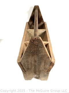 Antique worker's wood tool tray w/raised feet