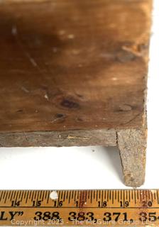 Antique worker's wood tool tray w/raised feet