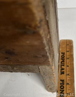 Antique worker's wood tool tray w/raised feet