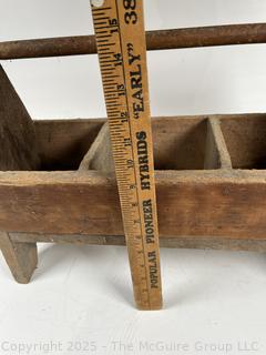 Antique worker's wood tool tray w/raised feet