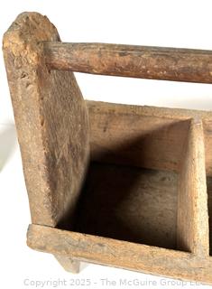 Antique worker's wood tool tray w/raised feet
