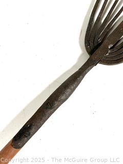 Antique forged iron rake