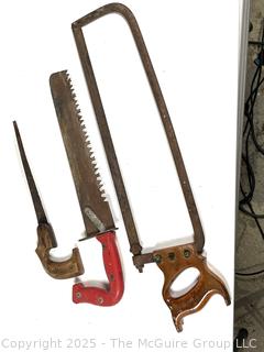 Three different types of hand saws