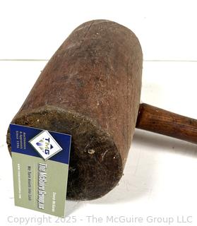 Large wooden hand mallet 