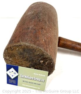 Large wooden hand mallet 