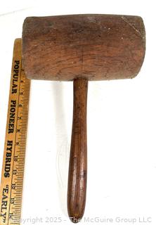 Large wooden hand mallet 