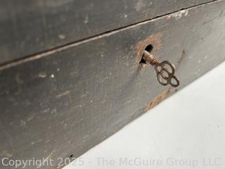 Wood box of tools: Hand Brace, scribes; and Vintage Leather Punch Set Round Circular for Leather or Rubber