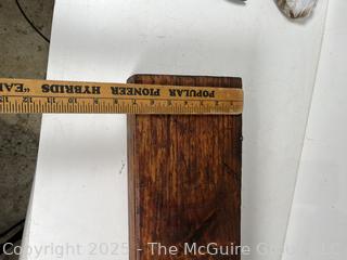 Wood box of tools: cold steel chisels and punches